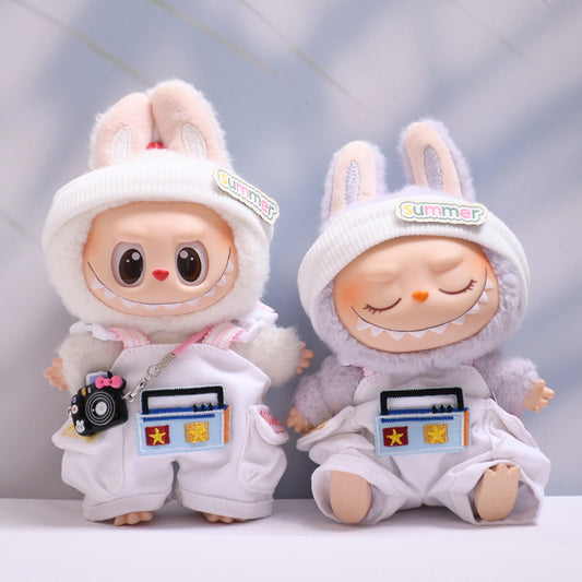 Handmade Labubu set can be paired with Labubu V1 Macaron and V2 seat radio strap pants set and can be worn as a substitute for children's clothing (excluding dolls)