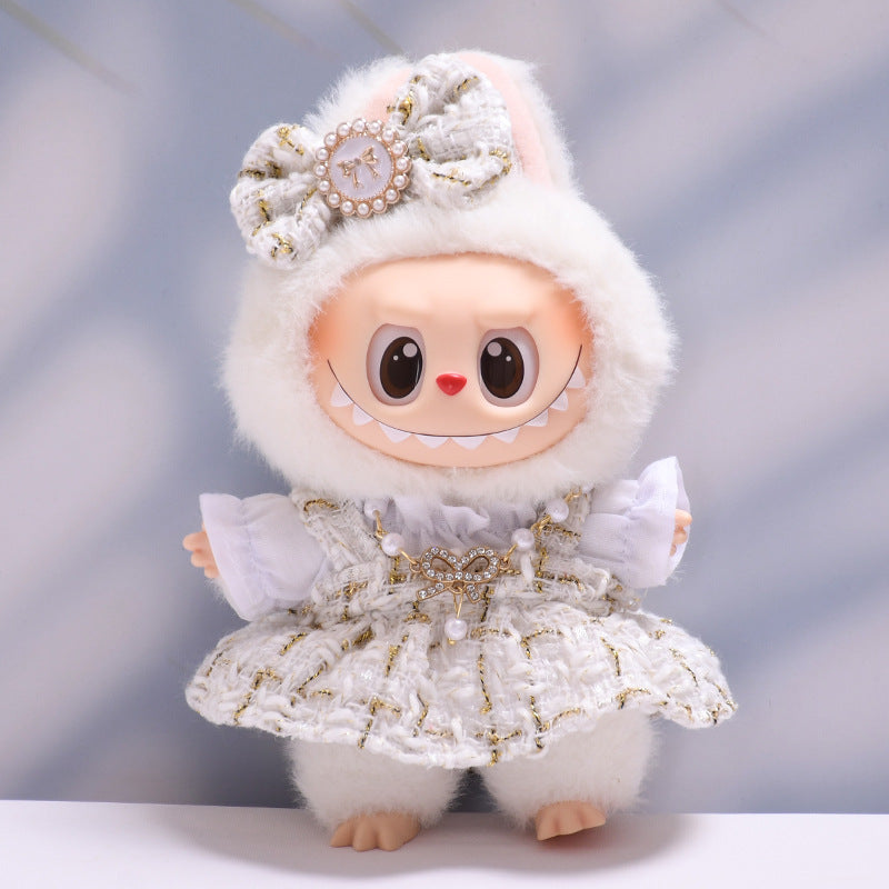 Handmade Labubu set can be paired with Labubu V1 Macaron and V2 seats with a small fragrant skirt bow set (excluding dolls)