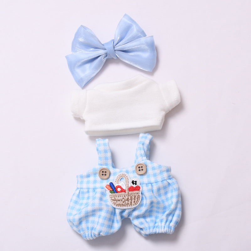 Handmade Labubu Outfit, first, second, and third generation pendants, Labubu clothes, checkered overalls, butterfly bows, Labubu dolls, clothing accessories (not including dolls)