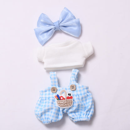 Handmade Labubu Outfit, first, second, and third generation pendants, Labubu clothes, checkered overalls, butterfly bows, Labubu dolls, clothing accessories (not including dolls)