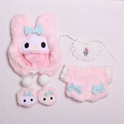 Handmade Labubu set can be paired with Labubu V1 Macaron and V2 seats with a 38cm stretch cloth for changing clothes Meileti jumpsuit set LABUBU for changing into plush baby clothes (excluding dolls)