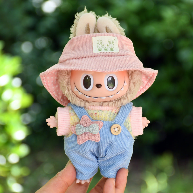 Handmade Labubu set can be paired with Labubu V1 Macaron and V2 seats star overalls sweaters hats 17cm keychains vinyl dolls, and baby clothes (excluding dolls)&nbsp;