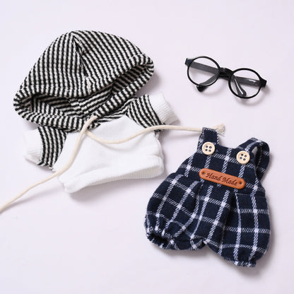Handmade Labubu set can be paired with Labubu V1 Macaron and V2 seats Haige overalls hooded suit Labubu baby clothes (excluding dolls)