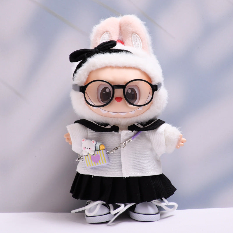 Handmade Labubu set can be paired with Labubu V1 Macaron and V2 seats black sailor JK skirt set Labubu doll outfit (excluding dolls)