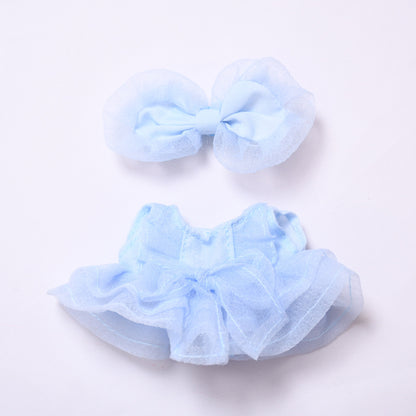 Handmade Labubu set can be paired with Labubu V1 Macaron and V2 seats with bow dresses and cute baby clothes made of canvas (excluding dolls)