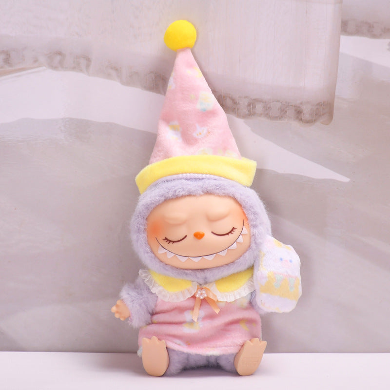 Handmade Labubu Outfit First and Second Generation Pendants Labubu Cloth Clothes Bear Pajama Set Labubu Cute Baby Clothes (not including dolls)