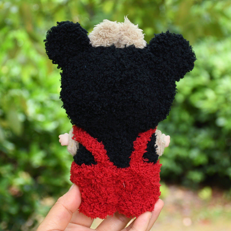 Handmade Labubu Outfit 17cm Vinyl Pendant Pulling Cloth Clothes Mickey jumpsuit Labubu Keychain Baby Clothes (not including dolls)