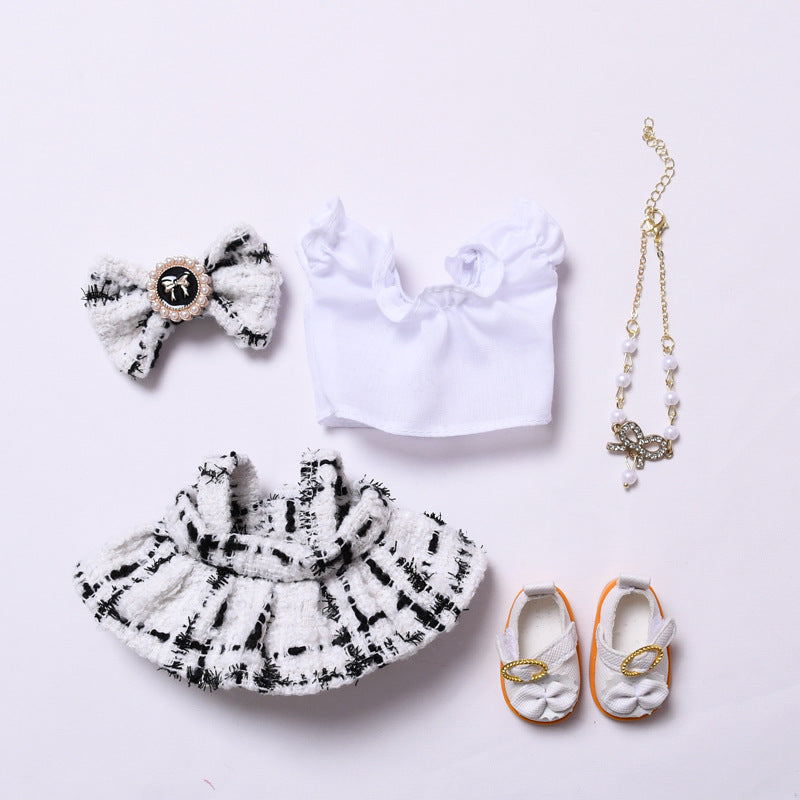 Handmade Labubu set can be paired with Labubu V1 Macaron and V2 seats with a small fragrant skirt bow set and white princess shoes (excluding dolls)