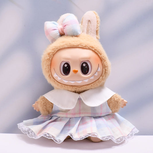 Handmade Labubu set can be paired with Labubu V1 Macaron and V2 seats for candy colored dresses and headwear sets (excluding dolls)