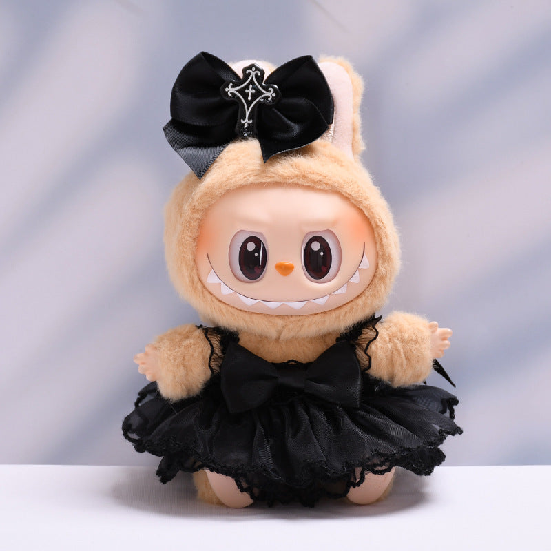 Handmade Labubu set can be paired with Labubu V1 Macaron and V2 seats with black devil wing skirt and Labubu doll outfit (excluding dolls)