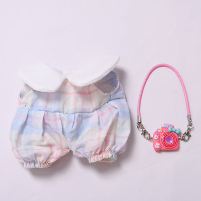 Handmade Labubu set can be paired with Labubu V1 Macaron and V2 seats with candy colored overalls and Labubu doll clothing (excluding dolls)