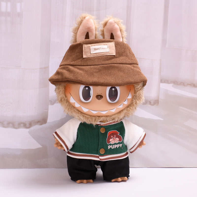 Handmade Labubu set can be paired with Labubu V1 Macaron and V2 seats 38cm plush plush plush toy clothes casual baseball suit set labubu replacement hat (excluding dolls)