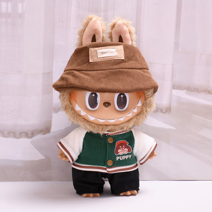 Handmade Labubu set can be paired with Labubu V1 Macaron and V2 seats 38cm plush plush plush toy clothes casual baseball suit set labubu replacement hat (excluding dolls)