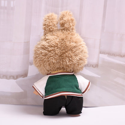 Handmade Labubu set can be paired with Labubu V1 Macaron and V2 seats 38cm plush plush plush toy clothes casual baseball suit set labubu replacement hat (excluding dolls)