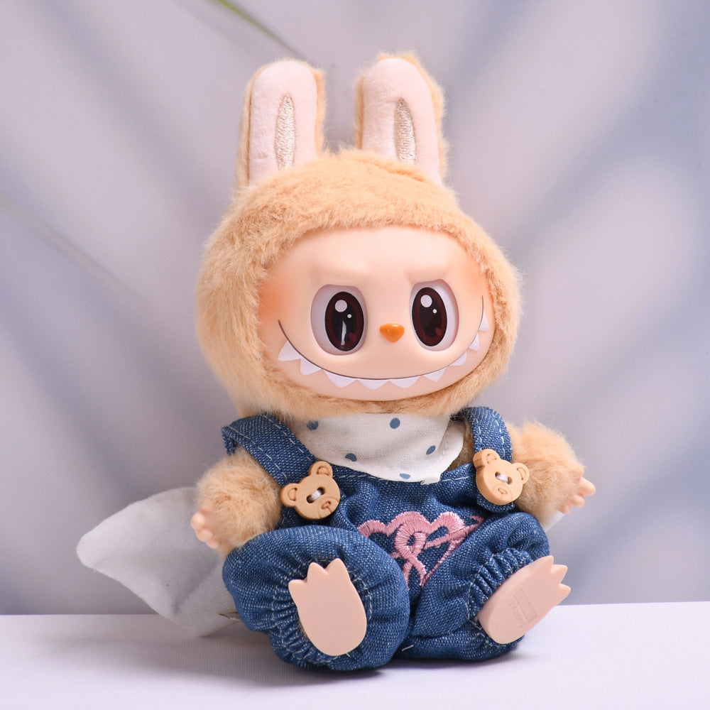 Handmade Labubu set can be paired with Labubu V1 Macaron and V2 seats with blind box pendants for parties Labubu Cupid love shoulder pants Labubu doll clothes (excluding dolls)