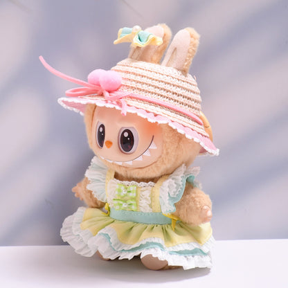 Handmade Labubu set can be paired with Labubu V1 Macaron and V2 seat blind boxes Labubu pendant doll clothes maid princess dress set and cloth replacement (excluding dolls)