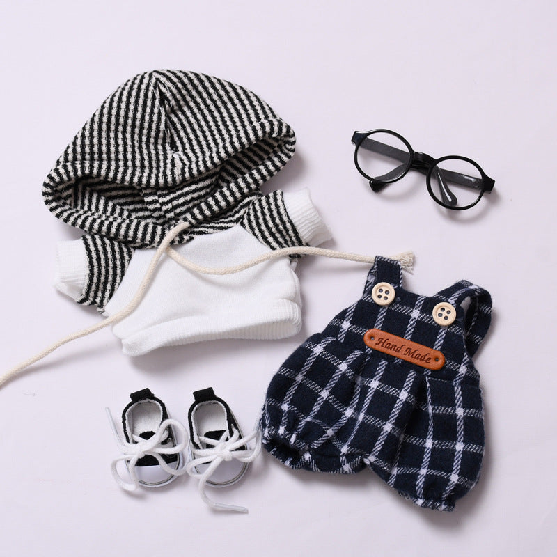 Handmade Labubu set can be paired with Labubu V1 Macaron and V2 seats Haige overalls hooded suit Labubu baby clothes (excluding dolls)