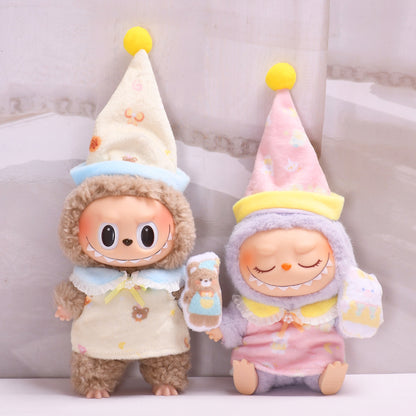 Handmade Labubu Outfit First and Second Generation Pendants Labubu Cloth Clothes Bear Pajama Set Labubu Cute Baby Clothes (not including dolls)