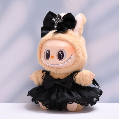 Handmade Labubu set can be paired with Labubu V1 Macaron and V2 seats with black devil wing skirt and Labubu doll outfit (excluding dolls)