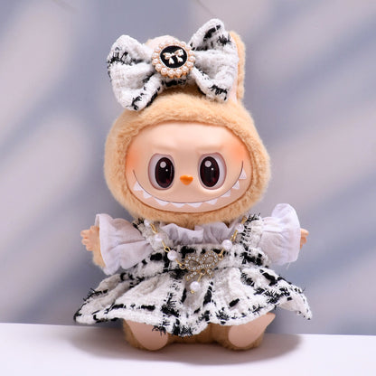 Handmade Labubu set can be paired with Labubu V1 Macaron and V2 seats with a small fragrant skirt bow set (excluding dolls)