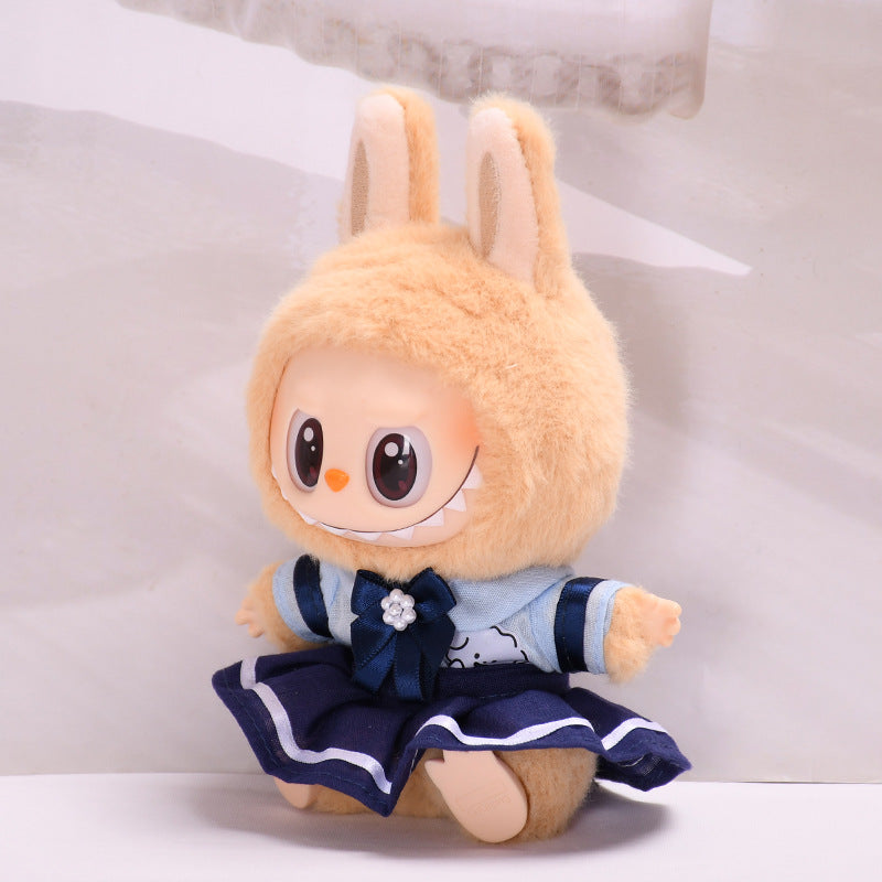 Handmade Labubu set can be paired with Labubu V1 Macaron and V2 seats for blind box seating parties Labubu pendants for couples uniforms school dresses pull fabrics and changing clothes (excluding dolls)