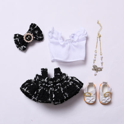 Handmade Labubu set can be paired with Labubu V1 Macaron and V2 seats with a small fragrant skirt bow set and white princess shoes (excluding dolls)