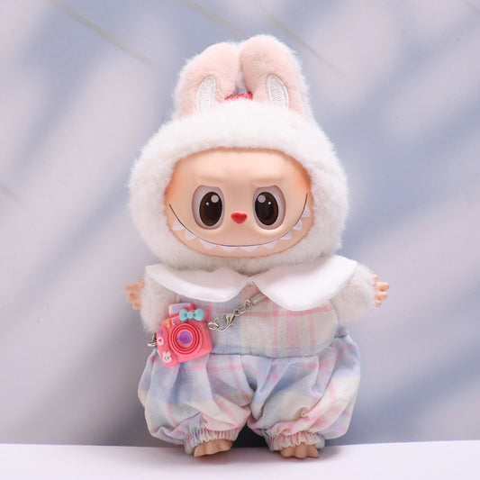 Handmade Labubu set can be paired with Labubu V1 Macaron and V2 seats with candy colored overalls and Labubu doll clothing (excluding dolls)