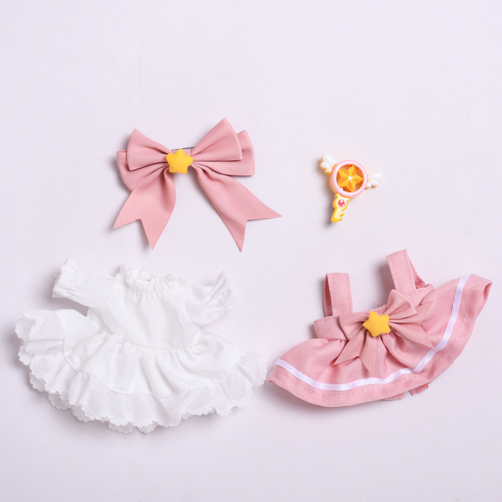 Handmade Labubu Outfit Second Generation Blind Box Pendant Sitting Party Labubu Clothes Magic Sakura Skirt Labubu Baby Clothes (not including dolls)