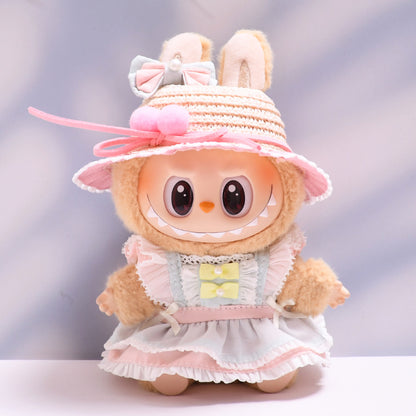 Handmade Labubu set can be paired with Labubu V1 Macaron and V2 seat blind boxes Labubu pendant doll clothes maid princess dress set and cloth replacement (excluding dolls)