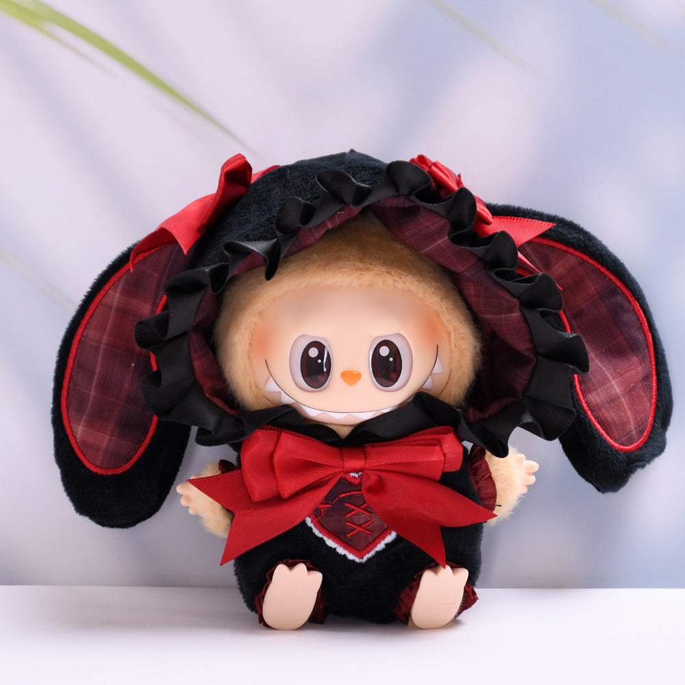 Handmade Labubu set can be paired with Labubu V1 Macaron and V2 seats blind box Labubu pendant clothes rabbit ear hooded clothes Labubu doll clothes cute (excluding dolls)