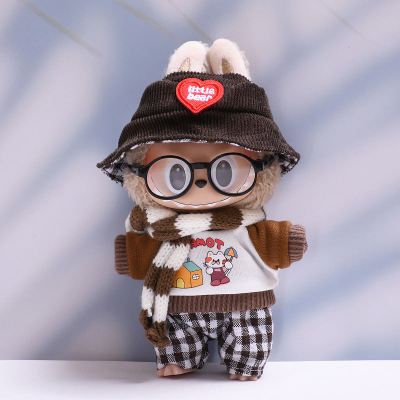 Handmade Labubu set can be paired with Labubu V1 Macaron and V2 seats including cat brown cat scarf set and Labubu doll outfit (excluding dolls)