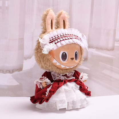 Handmade Labubu set can be paired with Labubu V1 Macaron and V2 seats large size 38cm canvas clothes loli palace dress labubu with replacement doll dresses (excluding dolls)