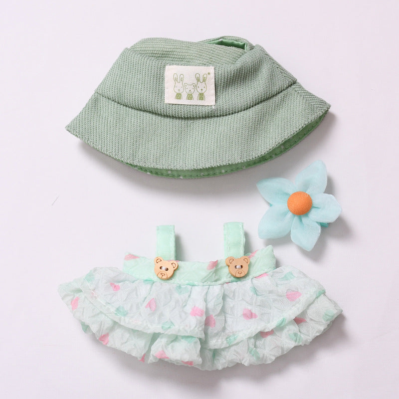 Handmade Labubu set can be paired with Labubu V1 Macaron and V2 seats with a fluffy gauze skirt and hat set and a rag cloth dressing for children (excluding dolls)
