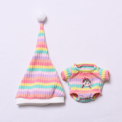 Handmade Labubu set can be paired with Labubu V1 Macaron and V2 seats with vinyl pendants children's clothing striped pajamas (excluding dolls)