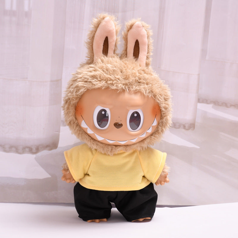 Handmade Labubu set can be paired with Labubu V1 Macaron and V2 seats 38cm plush plush plush toy clothes casual baseball suit set labubu replacement hat (excluding dolls)