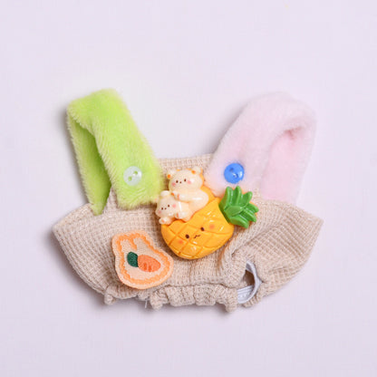 Handmade Labubu set can be paired with Labubu V1 Macaron and V2 seats second-generation blind box pendant Labubu fabric sitting party series clothes fruit pineapple overalls cute baby clothes (excluding dolls)