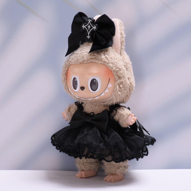 Handmade Labubu set can be paired with Labubu V1 Macaron and V2 seats with black devil wing skirt and Labubu doll outfit (excluding dolls)