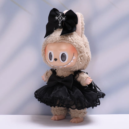 Handmade Labubu set can be paired with Labubu V1 Macaron and V2 seats with black devil wing skirt and Labubu doll outfit (excluding dolls)