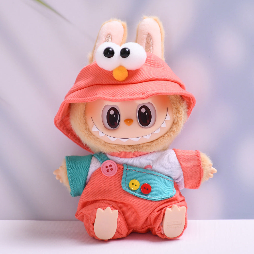 Handmade Labubu Outfit First and Second Generation Labubu Cloth Pendant Big Eyes Sesame Bird Strap Pants Set Vinyl Labubu Baby Clothes (not including dolls)