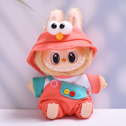 Handmade Labubu Outfit First and Second Generation Labubu Cloth Pendant Big Eyes Sesame Bird Strap Pants Set Vinyl Labubu Baby Clothes (not including dolls)