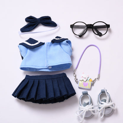 Handmade Labubu set can be paired with Labubu V1 Macaron and V2 seats blue sailor JK skirt set Labubu doll outfit (excluding dolls)