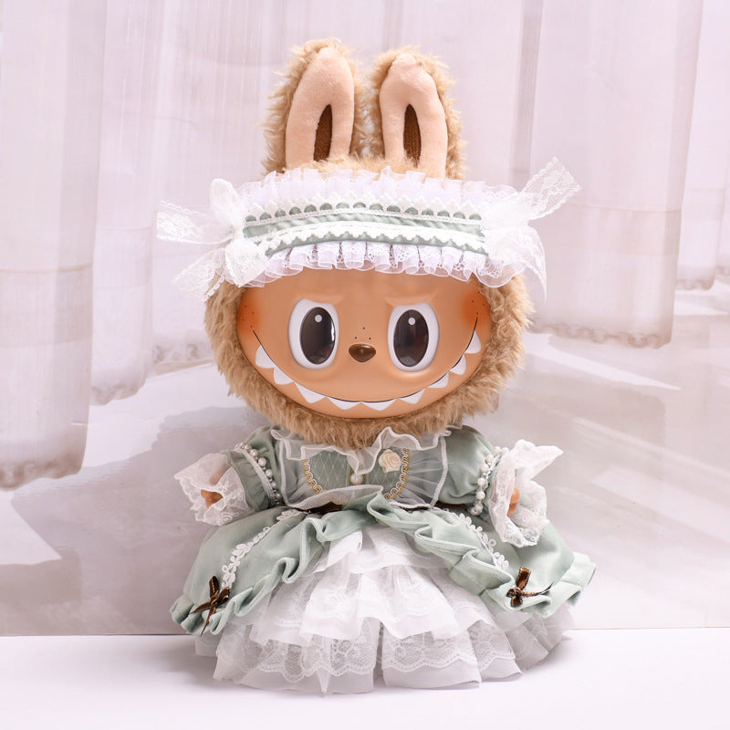 Handmade Labubu set can be paired with Labubu V1 Macaron and V2 seats large size 38cm canvas clothes loli palace dress labubu with replacement doll dresses (excluding dolls)