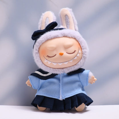 Handmade Labubu set can be paired with Labubu V1 Macaron and V2 seats blue sailor JK skirt set Labubu doll outfit (excluding dolls)