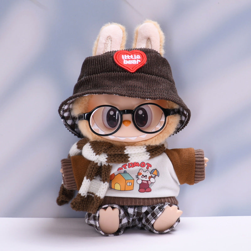 Handmade Labubu set can be paired with Labubu V1 Macaron and V2 seats including cat brown cat scarf set and Labubu doll outfit (excluding dolls)