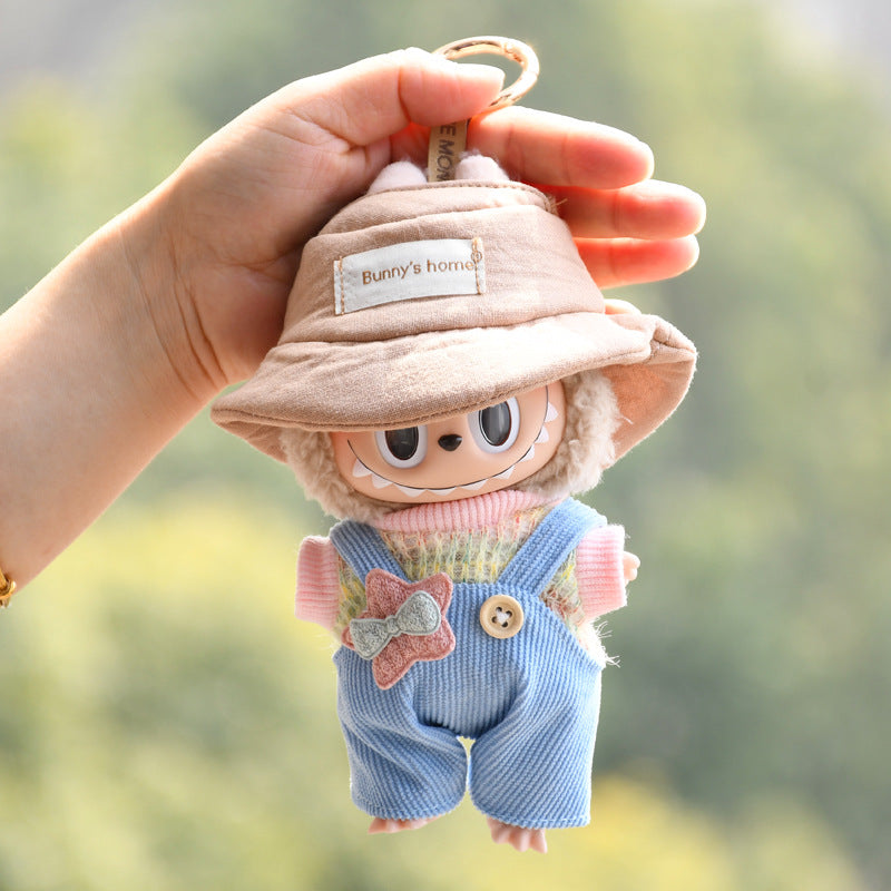 Handmade Labubu set can be paired with Labubu V1 Macaron and V2 seats star overalls sweaters hats 17cm keychains vinyl dolls, and baby clothes (excluding dolls)&nbsp;