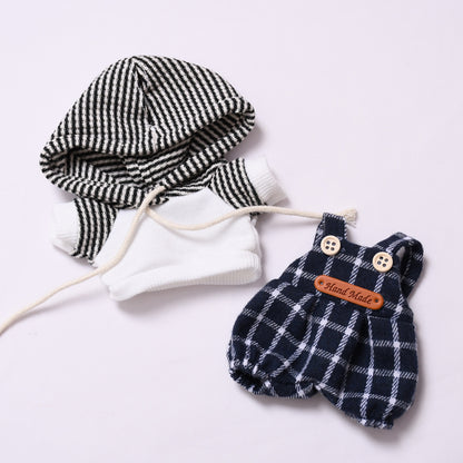 Handmade Labubu set can be paired with Labubu V1 Macaron and V2 seats Haige overalls hooded suit Labubu baby clothes (excluding dolls)