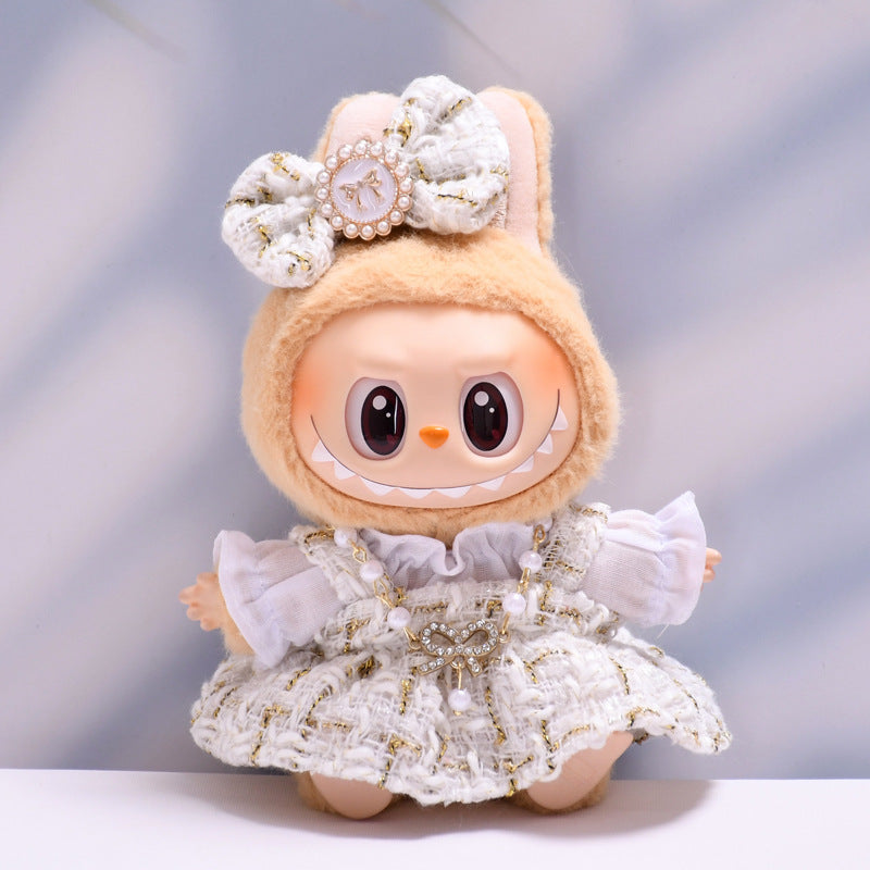 Handmade Labubu set can be paired with Labubu V1 Macaron and V2 seats with a small fragrant skirt bow set (excluding dolls)