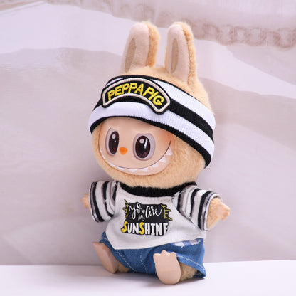 Handmade Labubu set can be paired with Labubu V1 Macaron and V2 seat sports trend shirt set vinyl LABUBU baby clothing replacement (excluding dolls)