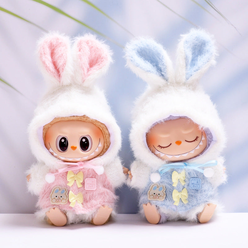 Handmade Labubu set can be paired with Labubu V1 Macaron and V2 seat rabbit ear fur set Labubu plush doll clothing replacement (excluding dolls)