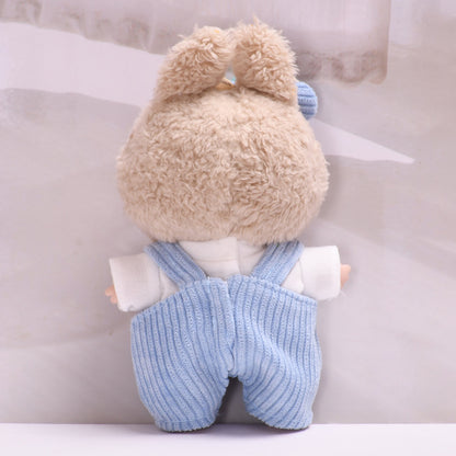 Handmade Labubu set can be paired with Labubu V1 Macaron and V2 seats 17cm canvas pendant clothes big mouthed fish strap pants vinyl labubu baby clothes (excluding dolls)